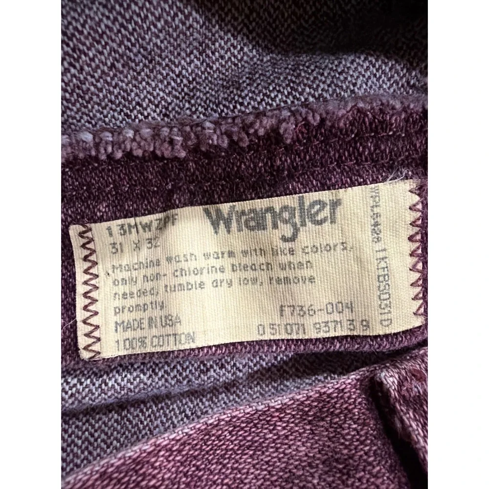 Vintage Wrangler Mens Red Washed Denim Jeans Straight Leg Pants‎ Size 32 USA